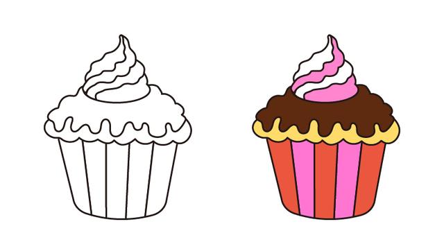 8种不同的生日蛋糕简笔画