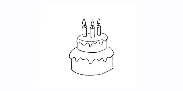 双层生日蛋糕怎么画