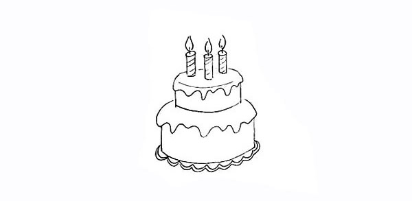 双层生日蛋糕怎么画