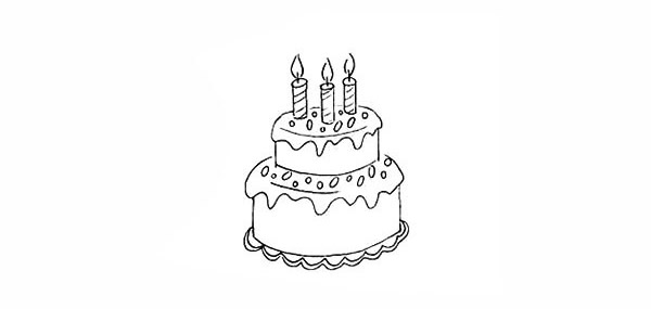 双层生日蛋糕怎么画