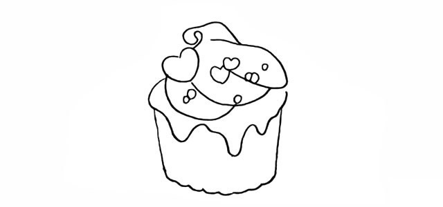 美味的冰激凌甜品简笔画