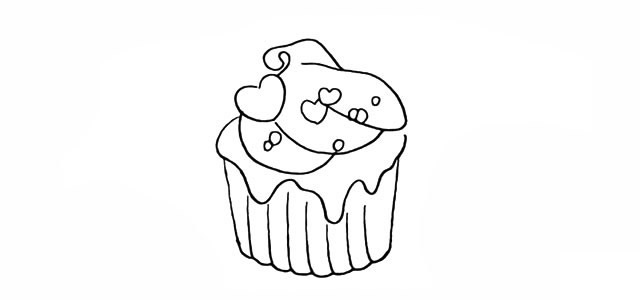 美味的冰激凌甜品简笔画