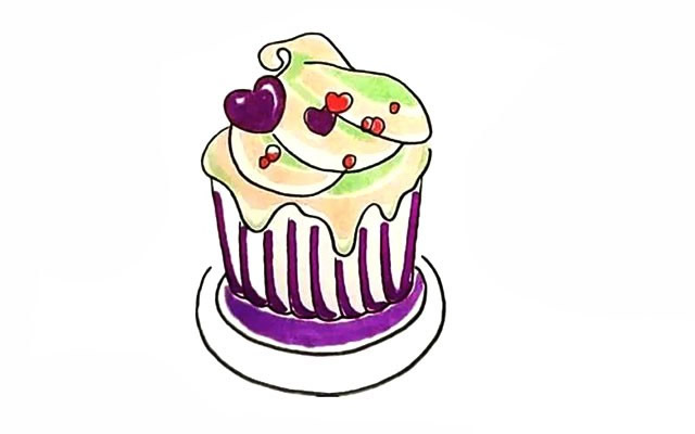 美味的冰激凌甜品简笔画