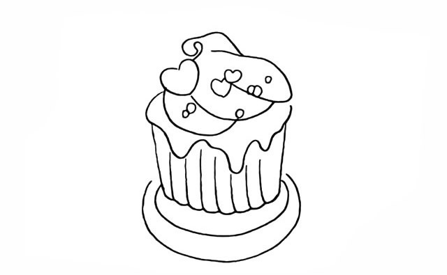 美味的冰激凌甜品简笔画