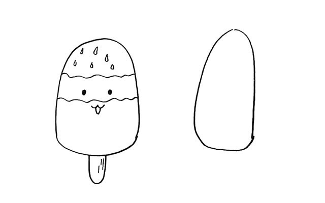 可爱的卡通雪糕简笔画
