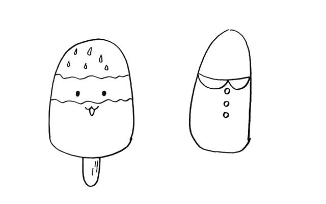 可爱的卡通雪糕简笔画