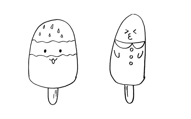 可爱的卡通雪糕简笔画