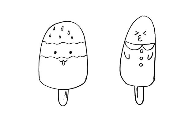 可爱的卡通雪糕简笔画