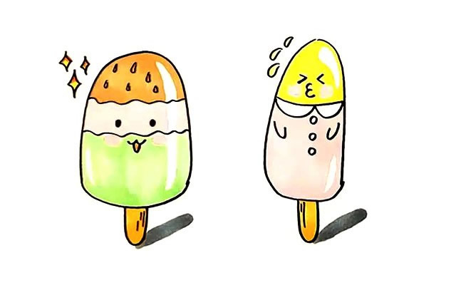 可爱的卡通雪糕简笔画