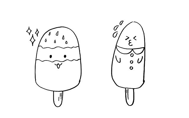 可爱的卡通雪糕简笔画