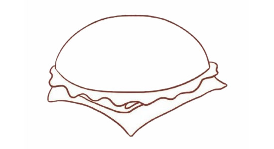 汉堡简笔画的画法