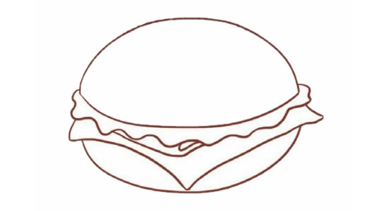 汉堡简笔画的画法