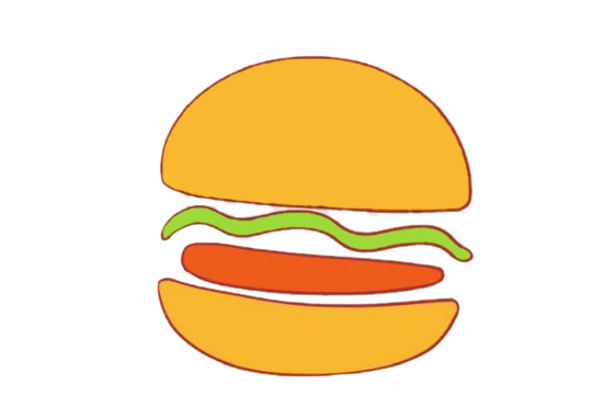 一组汉堡简笔画图片大全