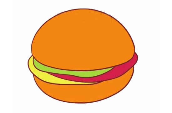 一组汉堡简笔画图片大全