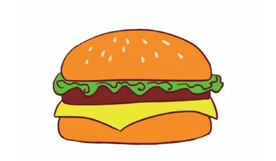 一组汉堡简笔画图片大全