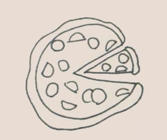 简单的披萨怎么画