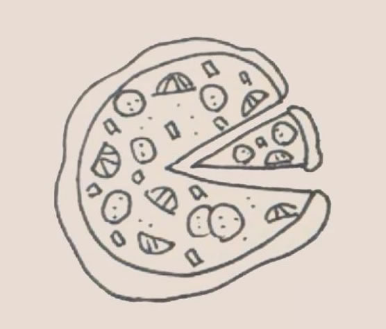 简单的披萨怎么画
