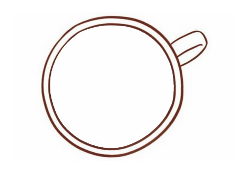 爱心拉花的咖啡简笔画