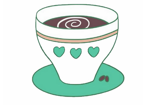 漂亮的咖啡简笔画