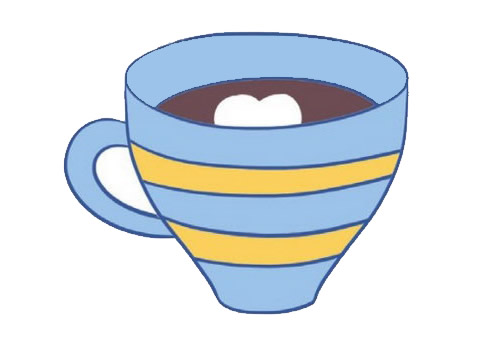 咖啡儿童简笔画