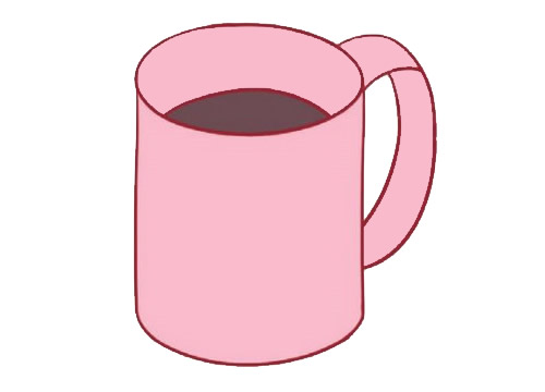 咖啡彩色简笔画