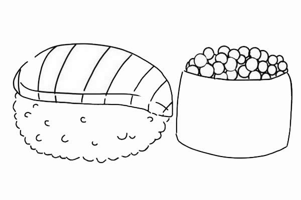 寿司和鱼子酱简笔画教程 寿司和鱼子酱简笔画教程