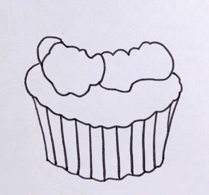 爱心蛋糕简笔画教程