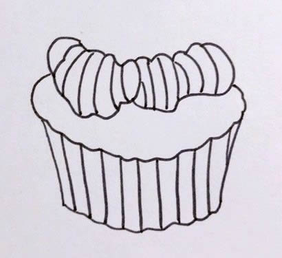 爱心蛋糕简笔画教程