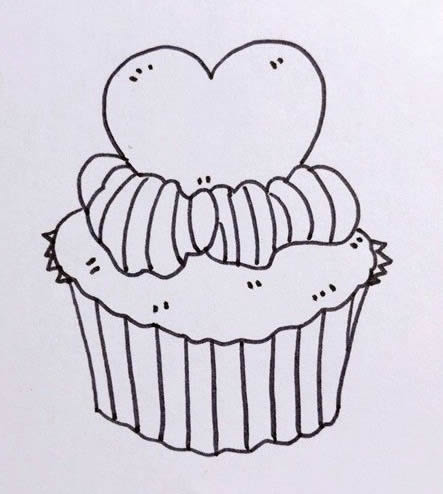 爱心蛋糕简笔画教程
