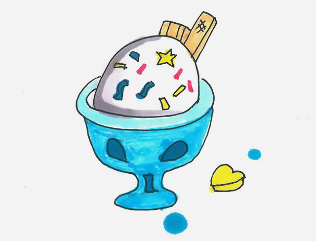 一杯冰激凌的简笔画 一杯冰激凌的简笔画