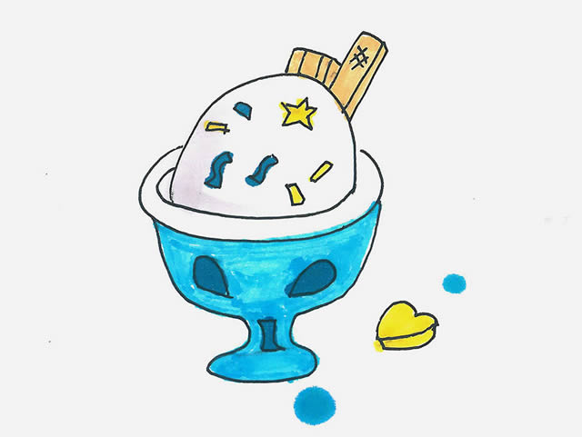 一杯冰激凌的简笔画 一杯冰激凌的简笔画