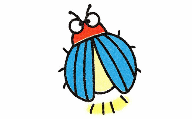 萤火虫简笔步骤