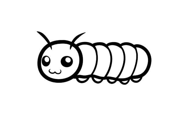 呆呆的毛毛虫简笔画(毛毛虫)