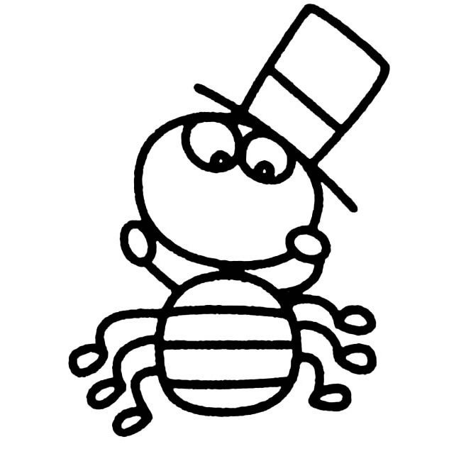 戴着帽子的小蚂蚁简笔画(戴帽子的小象)