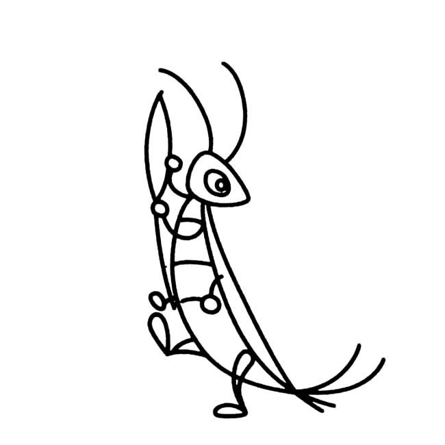 关于蝗虫的简笔画(蝗虫的绘画)