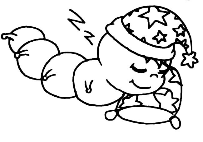 睡觉的毛毛虫简笔画(画可爱的毛毛虫简笔画)