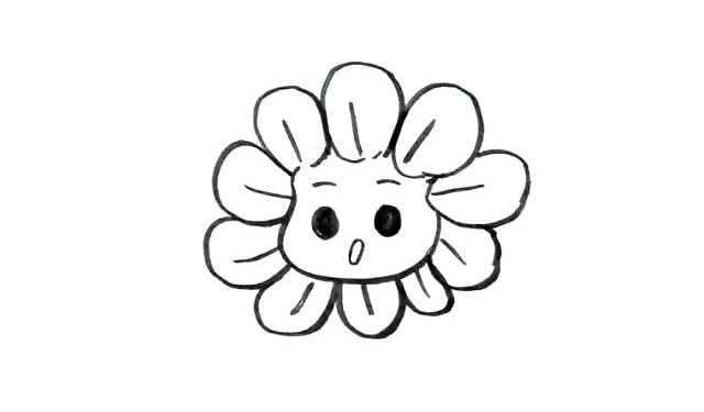简单八步画出卡通向日葵简笔画