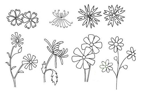 几朵小菊花简笔画教程 几朵小菊花简笔画教程