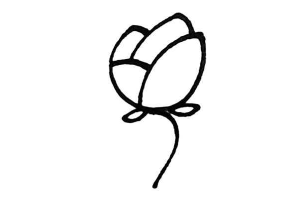 简单涂色的玫瑰花怎么画