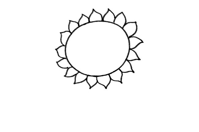 卡通的向日葵简笔画步骤教程 卡通的向日葵简笔画步骤教程