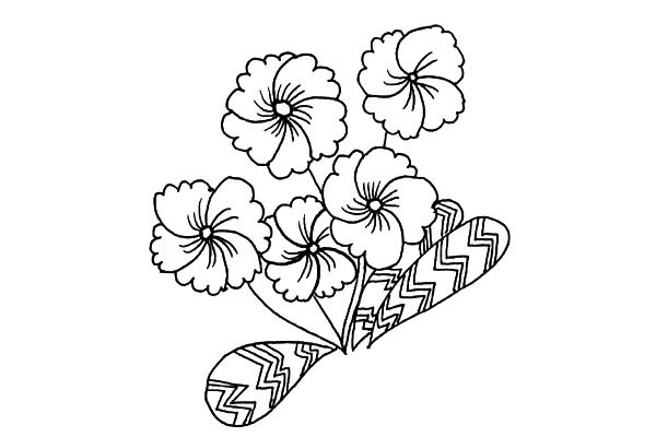 四张漂亮的小野花简笔画