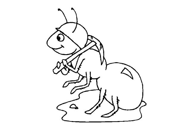 几张干活的蚂蚁简笔画