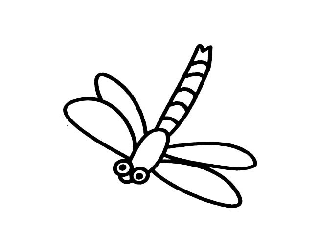 超简单的蜻蜓简笔画(蜻蜓)
