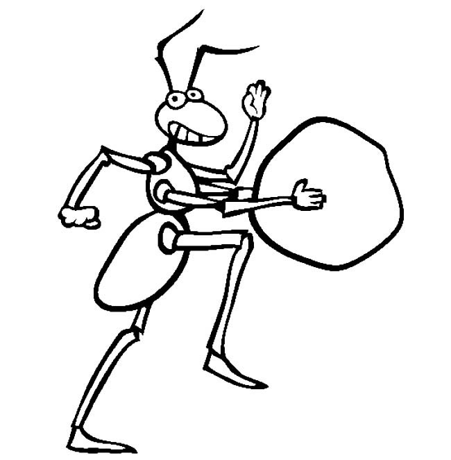 抱石头的蚂蚁简笔画(石头画蚂蚁)