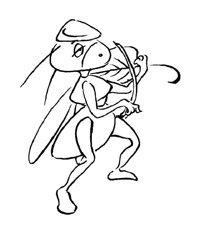 几张卡通的蝈蝈简笔画