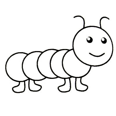 毛毛虫简笔画步骤