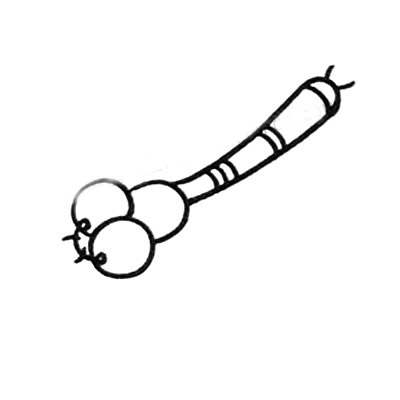 非常漂亮的彩色蜻蜓简笔画