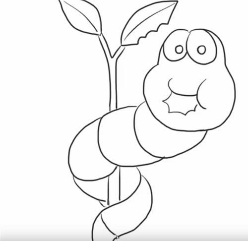 吃树叶的毛毛虫简笔画 吃树叶的毛毛虫简笔画
