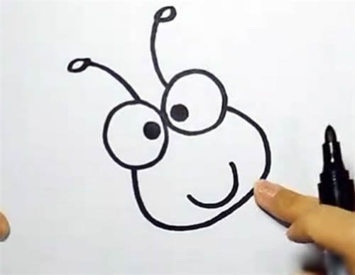 小蜜蜂简笔画的画法步骤