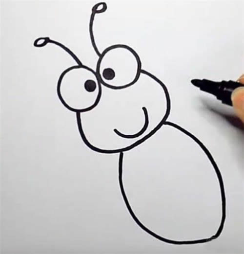 小蜜蜂简笔画的画法步骤